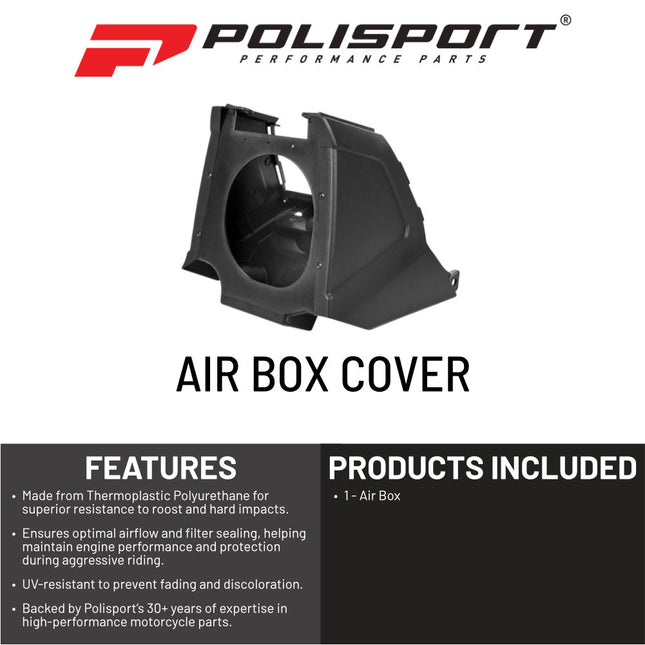 Polisport Airbox - Black Replacement for Yamaha YZ125, YZ250, YZ125X & YZ250X (2000-2021) - OEM Fitment, Durable Injection-Molded Plastic - Lightweight & Impact-Resistant