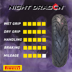 Pirelli Night Dragon GT 180/65B16 M/C 81H REINFTL Motorcycle Rear Tire w/ Keychain