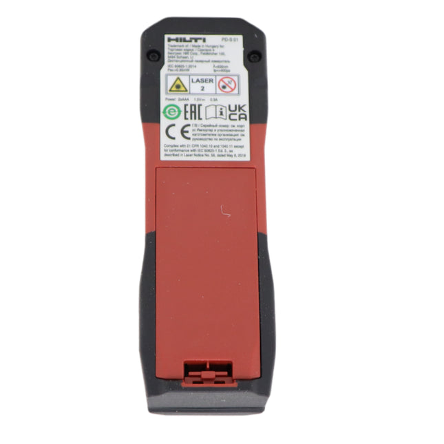 Hilti PD-S Laser Distance Measurer, Compact Digital Laser Measure Tool for Distance, Area, and Continuous Measurement, Easy One-Button Operation