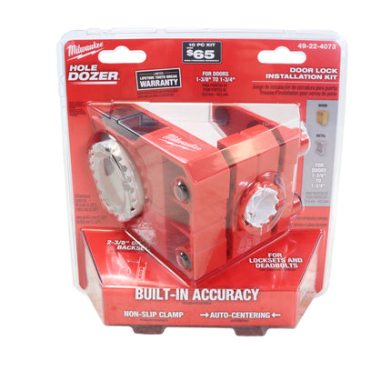 Milwaukee 49‑22‑4073 Door Lock Installation Kit with Hole Saw and Guide Template