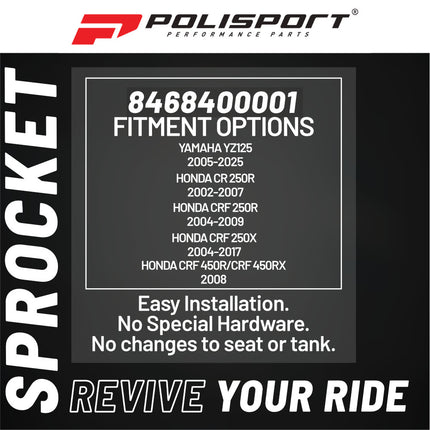 Polisport Front Sprocket Protector Guard Durable Impact Shield for Yamaha YZ125 (2005-25) CR 250R (2002-07) CRF 250R (2004-09) CRF 250X (2004-17) CRF 450R/CRF 450RX (2008) Mud-Resistant (Black)