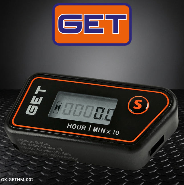 GET GK-GETHM-0002 Wireless Hour Meter - Stick-On Vibration Engine Hour Counter with Resettable Timer - IP68 Waterproof, Made for Motorcycles, ATVs & More