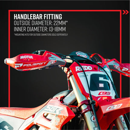 Polisport 8305100028 Evolution Integral Handguards Blue NEW Inside Handlebar Universal Mount Kit Pair Full Wrap Around Plastic MX Enduro Trail Rally ATV Protection with Removable Spoiler