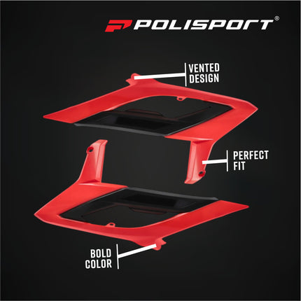 Polisport 8496200001 Radiator Scoops Fits Beta RR 2T/4T (2023-24)+ – OEM Style Durable Replacement Plastics – Red/Black