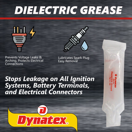 Dynatex Dielectric Grease 200 Pack of 2g Tubes - Silicone-Based, High Temp Vacuum & Water Resistant, Protects Electrical Connections, Non-Hardening