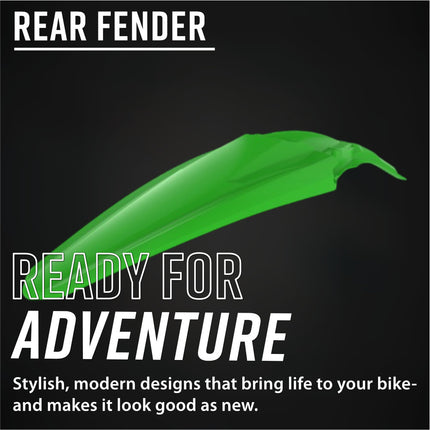 Polisport 8595600001 Motocross Rear Fender for Kawasaki KX450F (2016-2018) KX250F (2017-2020) Dirt Bikes - High-Impact Resistant Technical Plastic with UV Protection, OEM-Style Precise Fit - Green