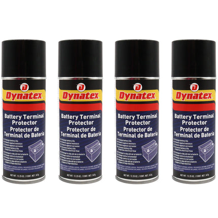 Dynatex Battery Terminal Protector 12.25 oz Aerosol Can - Prevents Corrosion, Seals & Coats Terminals, Prolongs Battery Life (4-Pack)