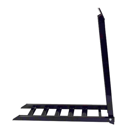 Matrix Concepts A8 8 ft Aluminum Ramp - Black | Folding 750 lb Loading Ramp for Motorcycle, ATV, UTV | 6061 Aircraft Aluminum | Rubber-Tipped, Arched Rungs & Safety Straps