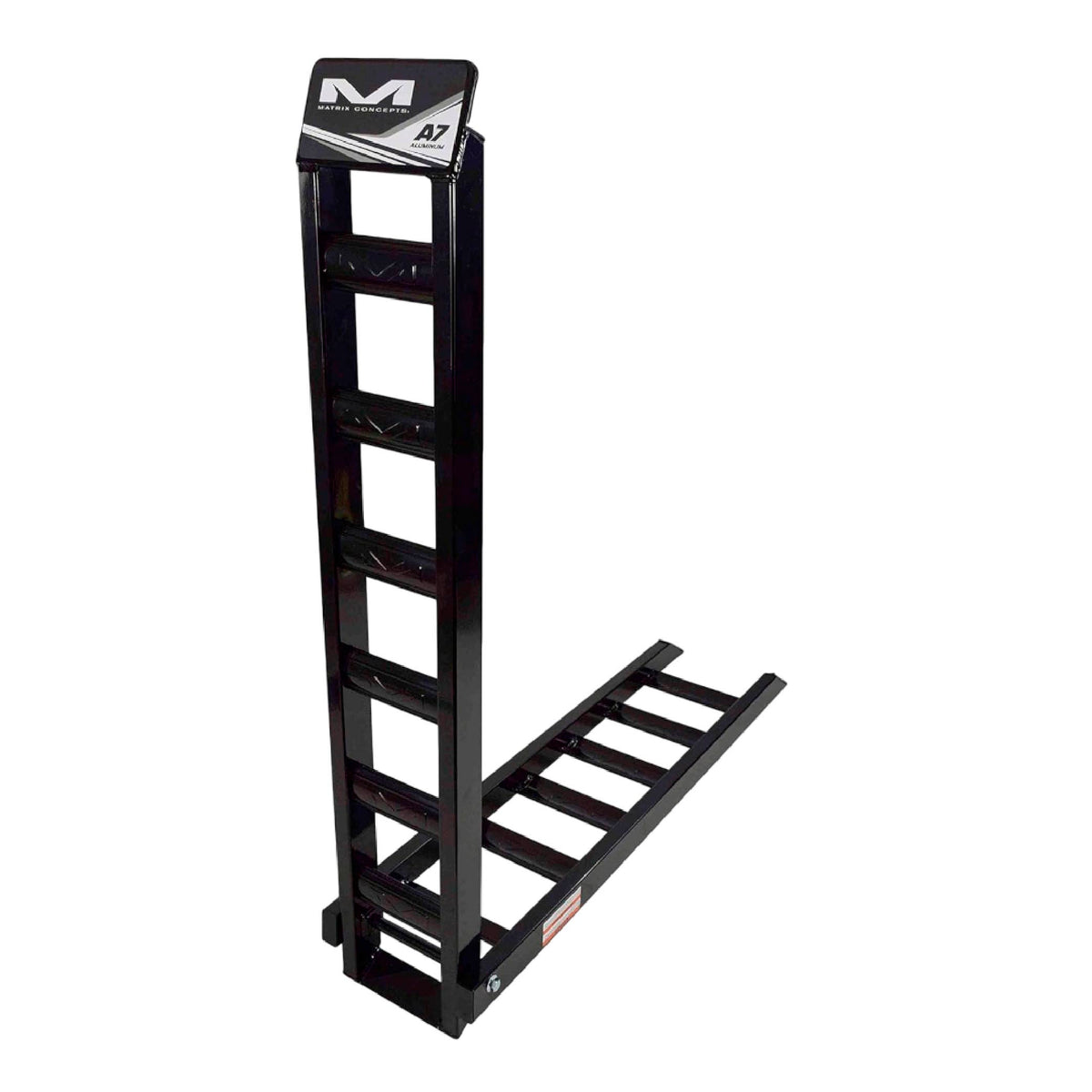 Matrix Concepts A7 Aluminum Ramp - Black | 7.5 ft Folding Loading Ramp | 750 lb Capacity for Motorcycle, ATV, UTV | Heavy-Duty 6061 Aircraft Aluminum | Rubber-Tipped & Safety Straps