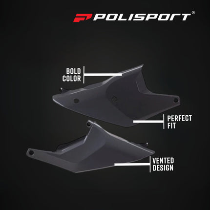 Polisport 8612100003 Motocross (MX) Side Panels for Husqvarna TC/FC (2023+) TE/FE (2024+) Dirt Bikes - High-Impact Resistant Technical Plastic with UV Protection, OEM-Style Precise Fit - Nardo Grey