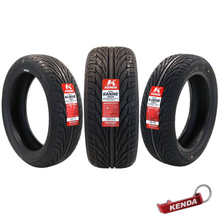 Kenda Kanine KR20 145/60R16 (x2) 66T Front & 205/45R16 77T Rear Tire Bundle, Radial Tubeless Tires for Can-Am Spyder & Three-Wheeled Autocycle Applications, DOT and E-Mark Approved, Includes Keychain