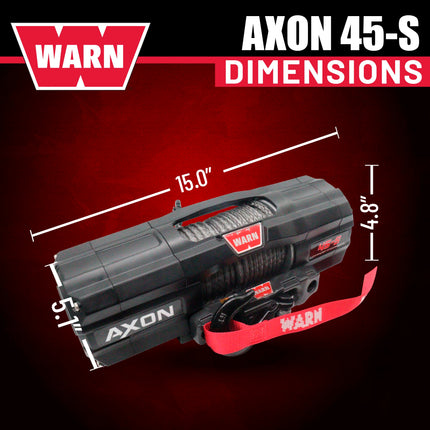 WARN AXON 45-S Powersport Winch – 4,500 lb Pulling Capacity, Synthetic Rope, Advanced Sealed Motor, IP68 Waterproof, All-Metal Gear Train for ATV/UTV Recovery, Trail Riding & Utility Work