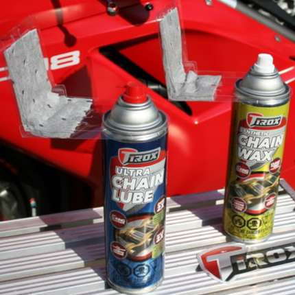 Tirox Overspray Guard 2 Pack – Prevent Chain Lube Overspray, Cleaner Application, Includes 7 Absorbent Pads, Fits Standard Necked Aerosol Cans, No Mess Maintenance for Motorcycles, ATVs, Garage Use