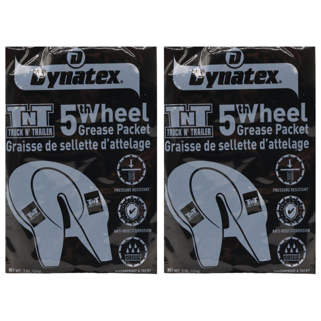 Dynatex 5th Wheel Grease 2 oz Packet - Heavy-Duty Waterproof, Graphite & Moly, High Load Plating, Anti-Rust & Corrosion (2-Pack)