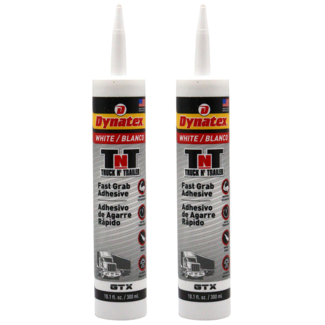 Dynatex Truck N Trailer White Flexible Sealant 10.1 oz Caulk Tube - Ultra Synthetic, Primerless Adhesion, All-Weather, High Strengh, Permanent Elastic Seal (2-Pack)