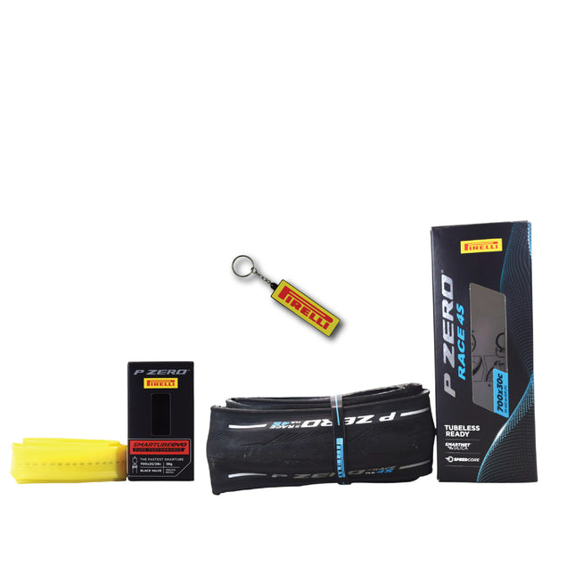 Pirelli P ZERO Race TLR 4S 30-622(700x30c) & SmarTUBE 25/28-622 700C Road Bike Tire & Tube Set-Tubeless Ready, All-Season Performance, High Grip & Durability, Bicycle Tube&Tire Set- w/Keychain