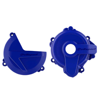 Polisport Clutch and Ignition Cover Protector Kit (Blue) - Compatible with Sherco SE 250/300 (2014-2022)