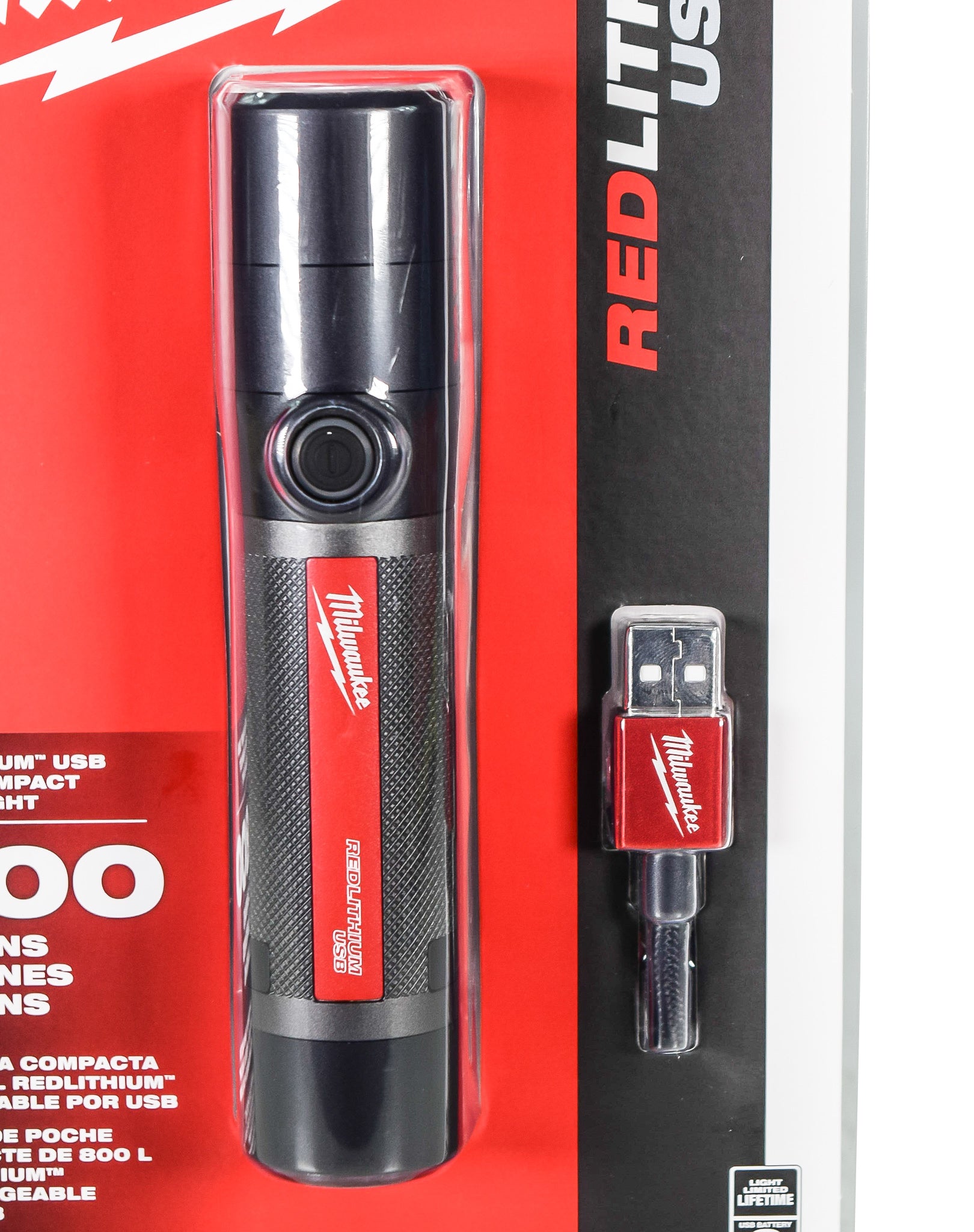 Milwaukee 2160-21 USB Rechargeable 800L Compact Flashlight (3 Ah)