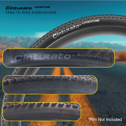 Pirelli Cinturato Adventure 40 622 (700x40c) Black Gravel Tire & Cinturato SmarTUBE 33/45 622 Presta 60mm TPU Tube with Keychain   Tubeless Ready Bundle