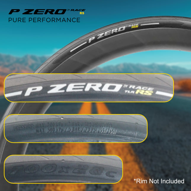 Pirelli P Zero Road TLR 28-622 Black Bicycle Tire 700x28 High Performance Road Tire - Tubeless Ready Fast Rolling Durable Folding Tire with P Zero SmarTube 23/32-622 Presta 60mm Valve with Keychain