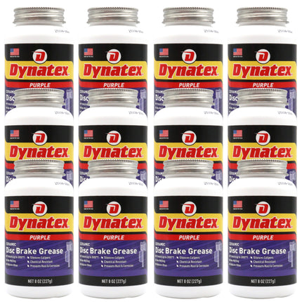 Dynatex Ceramic Disc Brake Grease 8 oz Tub - Synthetic High-Temp -40°F to 3000°F, EPDM Rubber Safe, Anti-Wear Anti-Corrosion Protection (12-Pack)