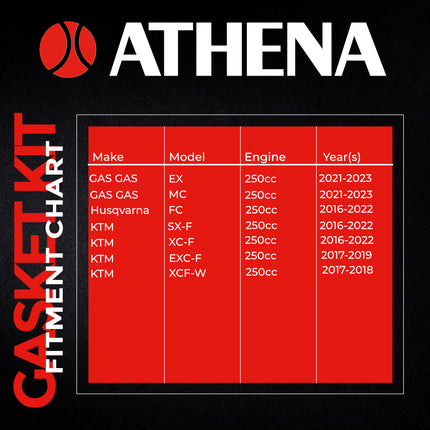 Athena P400270900078 Complete Gasket Kit for KTM, Husqvarna & GasGas 250 (2016‑2022) – Full Engine Gasket Set for 2‑Stroke Rebuilds with Top & Bottom End Coverage