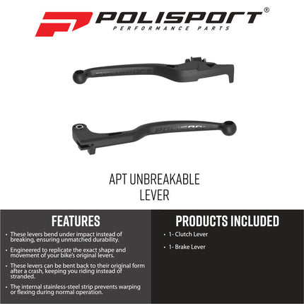 Polisport 91637 APT Levers Kit for Yamaha Ténéré 700 2021+ – Black – Unbreakable Performance Lever Set with Durable Finish Perfect Factory Fit Impact Resistant