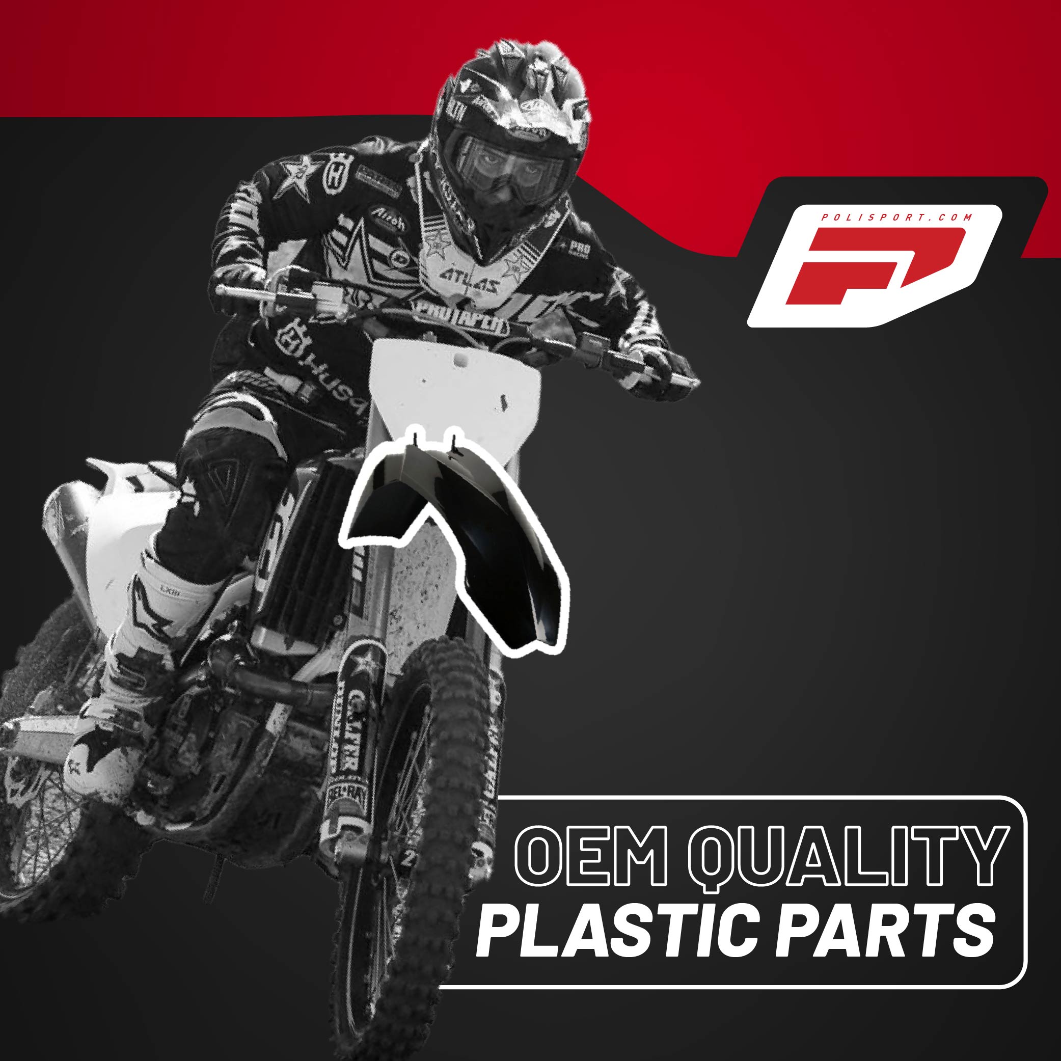 Polisport Motocross (MX) Replica Plastic Kit for KTM SX (2003-04) Dirt Bike – OEM Quality, Durable, Flexible & Perfect Fit – Black