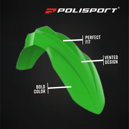 Polisport 91631 Restyling Kit – Fits Kawasaki KX 2003–2008 – 2024‑Style Bodywork with Green Fenders, Number Plate, Side Panels, Fork Protectors & White Radiator Scoops