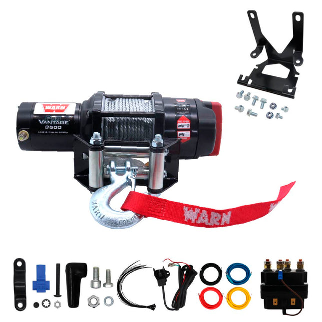 WARN ProVantage 3500 Winch and Mount Kit(108216 100380) for Honda TRX Foreman, Rancher, & Rubicon Models (2014-2025) - Durable Black Powder Coated Steel Mount Compatible with ProVantage & Vantage Winches