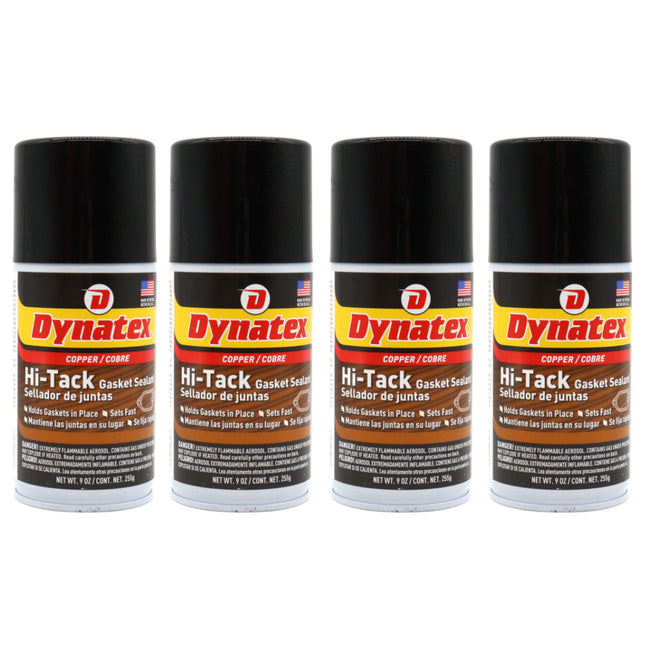 Dynatex Copper Hi-Tack Gasket Spray 9 oz Aerosol Can - Quick Dry, Holds Heavy Gaskets, Oxygen Sensor Safe, Fuel & Oil Resistant (4-Pack)