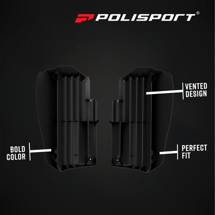 Polisport 8464700003 Radiator Louvers for Yamaha YZ250F YZ450F YZ450FX WR450F 2019+ and YZ450F 2018+ YZ250FX WR250F 2020+ – Durable Black OEM Style Airflow Guards