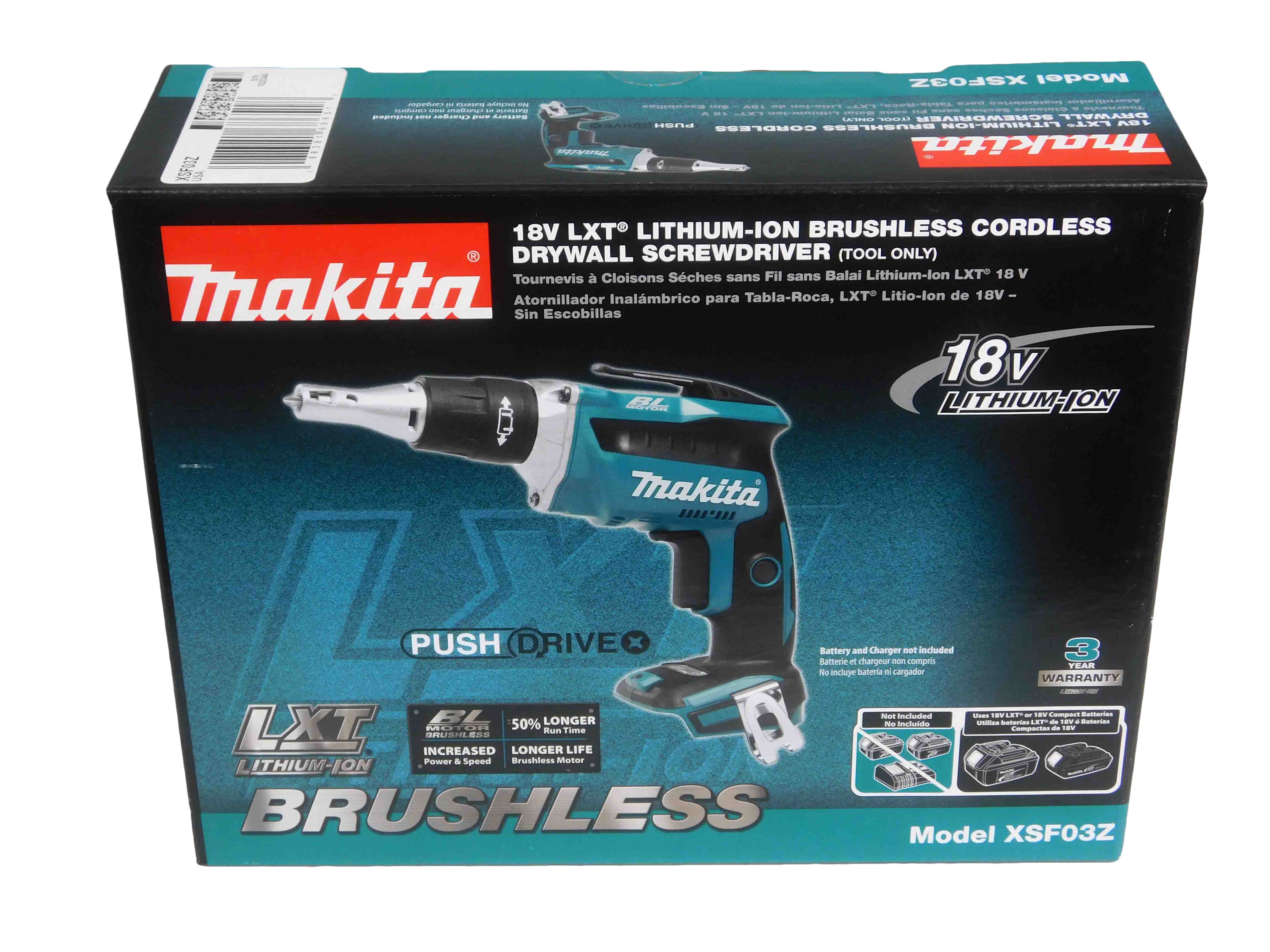 Makita XSF03Z 18V LXT Lithium-Ion Brushless Cordless Drywall Screw Driver