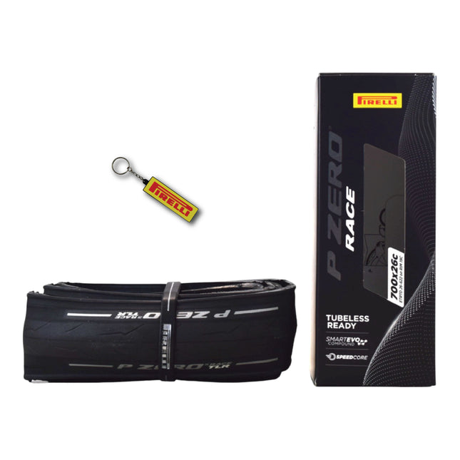 Pirelli P ZERO Race TLR 26-622 (700x26c) Road Bike Tires - Tubeless Ready, Lightweight, High-Performance Bicycle Tire for Road Racing & Training – SmartEVO Compound w/Keychain