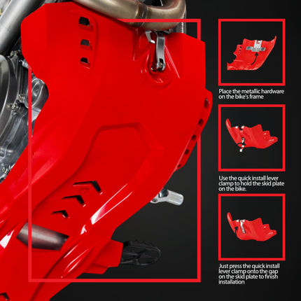 Polisport 8476400001 Fortress Skid Plate with Link Guard Fits Honda CRF450R 2021 On & CRF250R 2022 – Black Heavy Duty Protection for Frame, Engine & Linkage