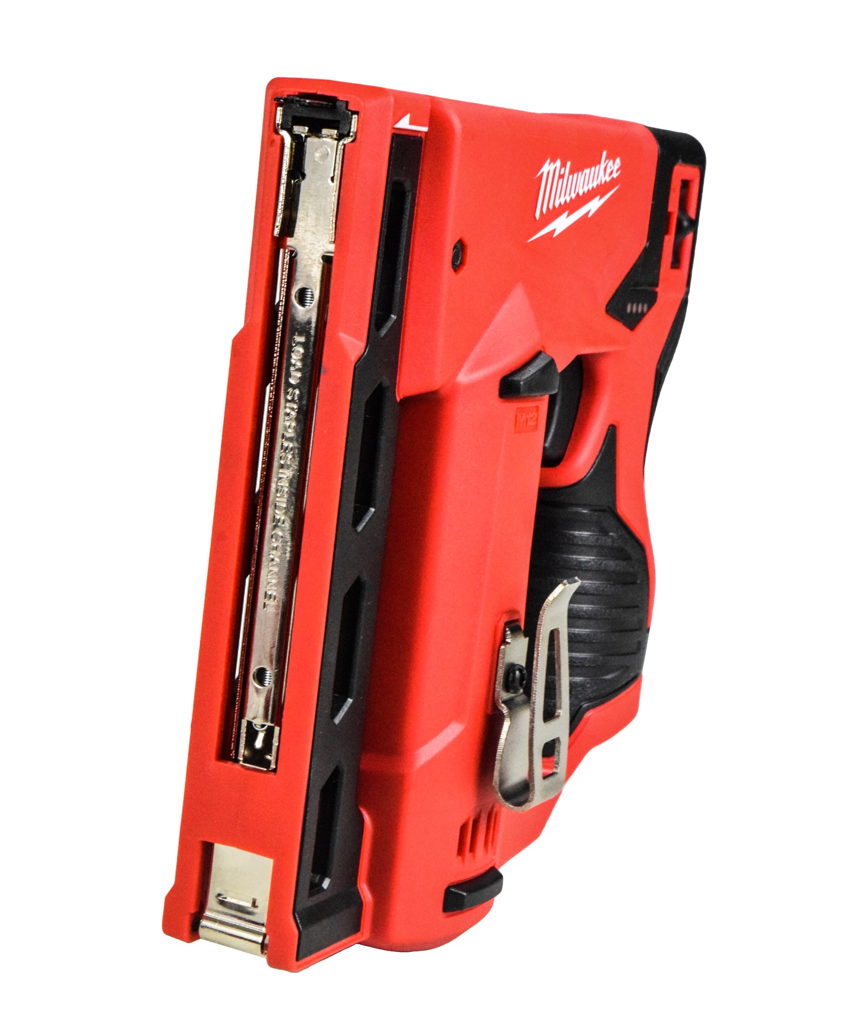 Milwaukee M12 12-Volt Lithium-Ion Cordless 3/8-Inch Crown Stapler Kit with REDLITHIUM CP1.5 Battery, Charger, and Adjustable Belt Hook - Fastens a range of 3/8" flat crown staples from 1/4" - 9/16"