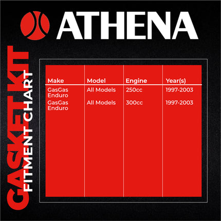 Athena P400155850002 Full Gasket Kit; GAS GAS Enduro 250-300; 1997-2003 (oil seals not included)