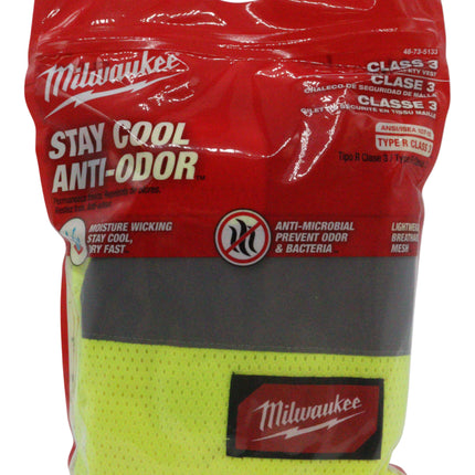 Milwaukee 48-73-5133 2X-Large/3X-Large Yellow Class 3 Mesh High Visibility Safety Vest with 9-Pockets and Sleeves