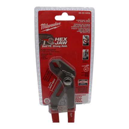 Milwaukee 8″ Hex-Jaw Pliers with All-Metal Quick-Adjust Mechanism, V-Jaw Geometry for Maximum Grip, Ream & Punch Handles, Comfort Grip and Rust-Resistant Forged Design
