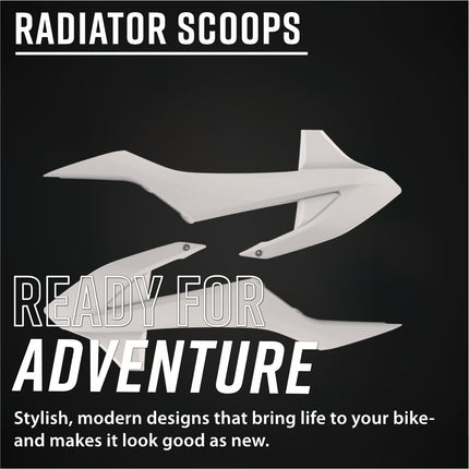 Polisport 8421300002 Radiator Scoops for KTM SX85 2018 and Newer – OEM Style Durable White Shrouds for Cooling Protection