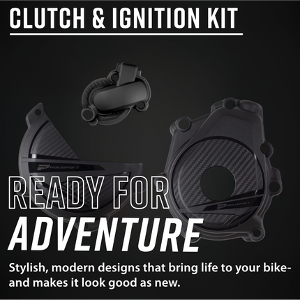 Polisport 91372 Engine Covers Protection Kit for Husqvarna FX 350 23-24 PA6 Clutch & Ignition Cover Guards with Water Pump Protection, Impact Resistant,  Easy Install