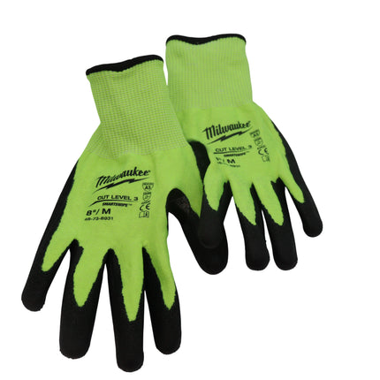 Milwaukee 48-73-8931B Medium High Visibility Level 3 Cut Resistant Polyurethane Dipped Work Gloves (12-Pack)