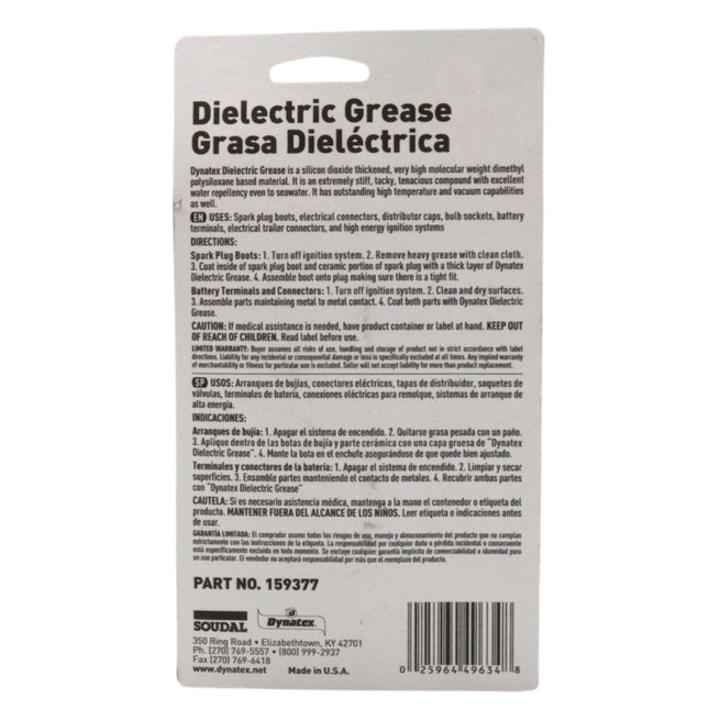 Dynatex Dielectric Grease 1 oz Tube - Silicone-Based, High Temp Vacuum & Water Resistant, Protects Electrical Connections, Non-Hardening (4-Pack)