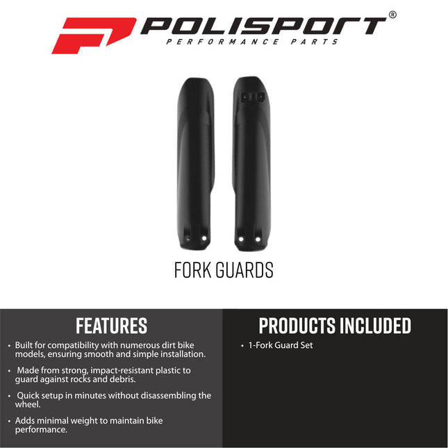 Polisport OEM‑Quality Fork Guards for Beta RR 250/300 2‑Stroke (2019+) and RR 350/400/450 4‑Stroke (2019+) – Durable Polypropylene, Glossy Finish, Perfect OEM‑Fit Replacement (8399100003)-Black