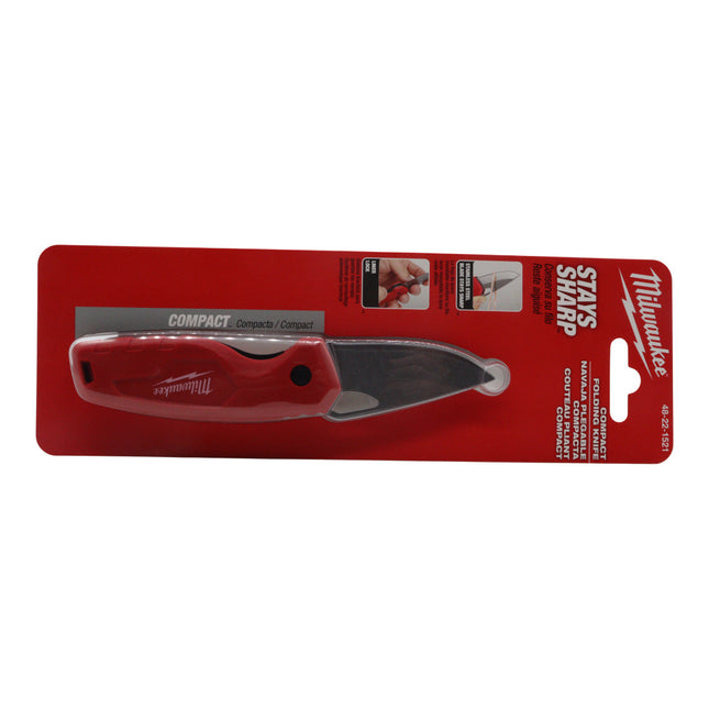 Milwaukee 48-22-1521 Compact Folding Knife with 2.5 in. Stainless Steel Blade - Compact for Pocketed Carry