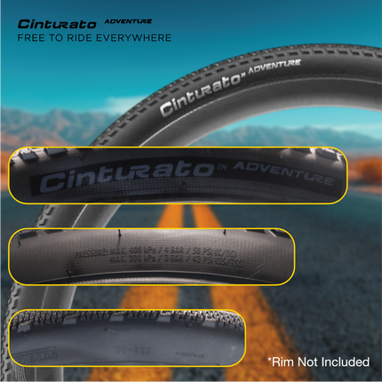 Pirelli Cinturato Adventure 50 622 (700x50c) Black Gravel Tire & Scorpion SmarTube 46/58 622 Presta 42mm TPU Tube   Tubeless Ready with Keychain