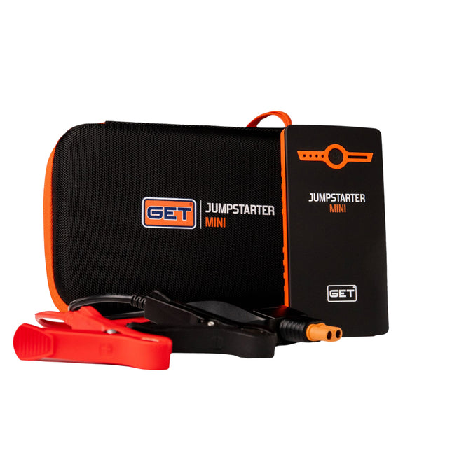 GET GK-JMPSTR-0002 Mini Jump Starter 6000mAh - Portable Jump Starter Power Bank with LED Light - 360 Peak Amps for Motorcycles, Scooters, ATVs, UTVs, Personal watercraft, and Gas Engines Up To 2000cc