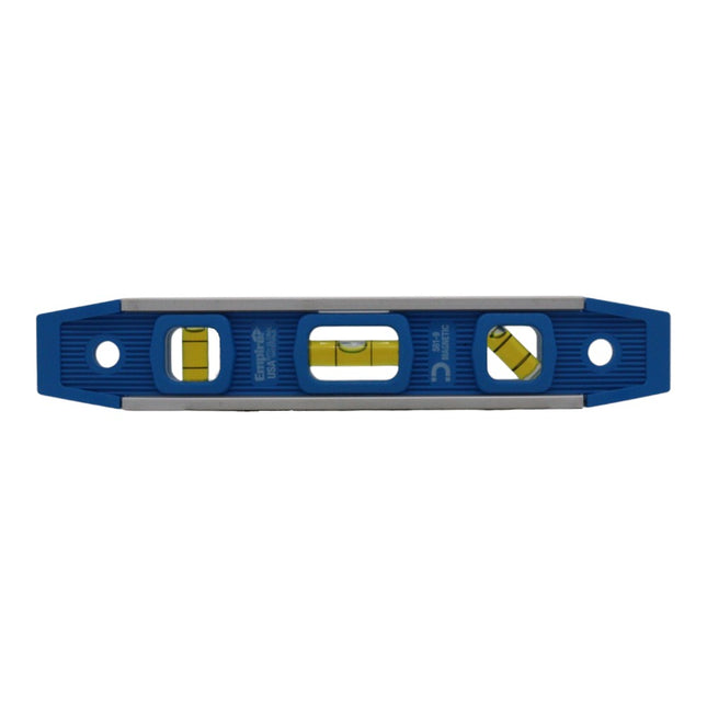 Empire 587-24 9 in. Magnetic Torpedo Level, Reinforced Aluminum Frame, 3 Acrylic Vials for Level, Plumb, and 45-Degree Readings, V-Grooved Edge, Top-Read Window, Compact Design