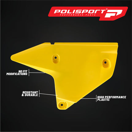 Polisport Restyle Airbox Cover-Modern Upgrade for Suzuki DRZ400, DRZ400S, DRZ400SM Dual Sport & Supermoto Bikes (00-25)  - High-Impact Yellow Polypropylene, Superior Durability, Easy OEM Installation