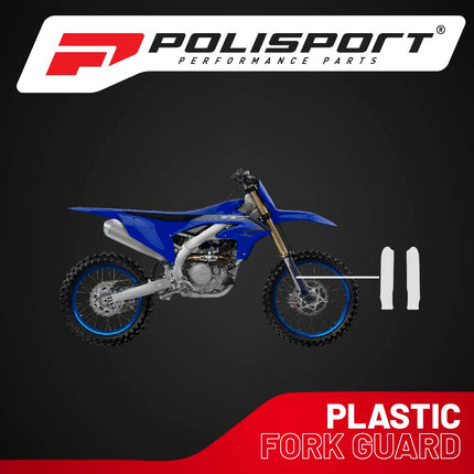 Polisport Fork Guards for Yamaha YZ450F (2023–2025) White – Durable Injection-Molded Plastic – Factory Fit & Finish – Roost & Debris Protection – Easy Bolt-On Installation